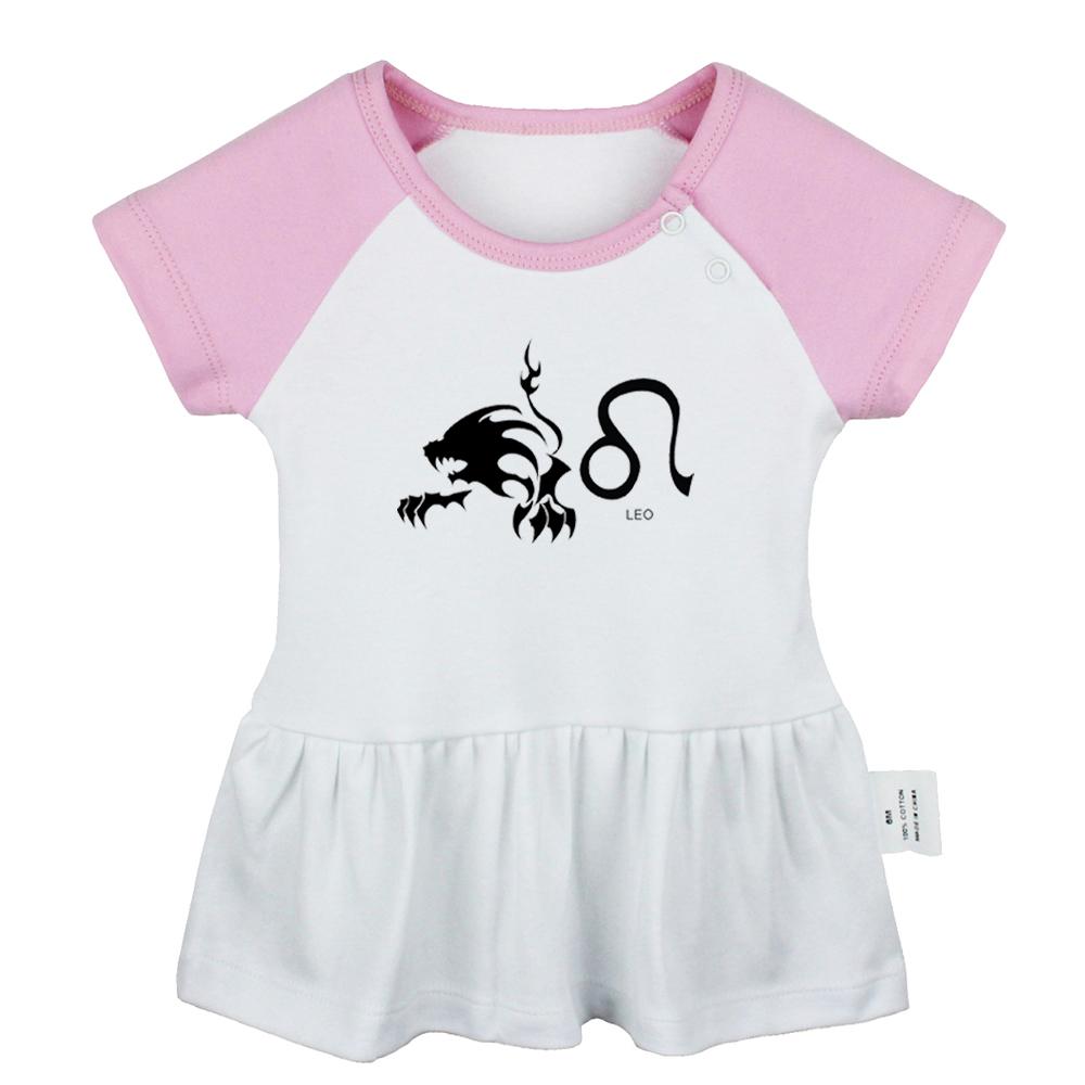 Изображение товара: Созвездия Лев Символ Козерог Pisces Дизайн Новорожденные ребенок девочки платья для малышей