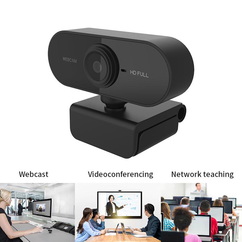 Изображение товара: Веб-камера 1080P Full HD, компьютер, ПК, с микрофоном, вращающаяся, для прямых трансляций, видеозвонков, конференций, работы, веб-камера