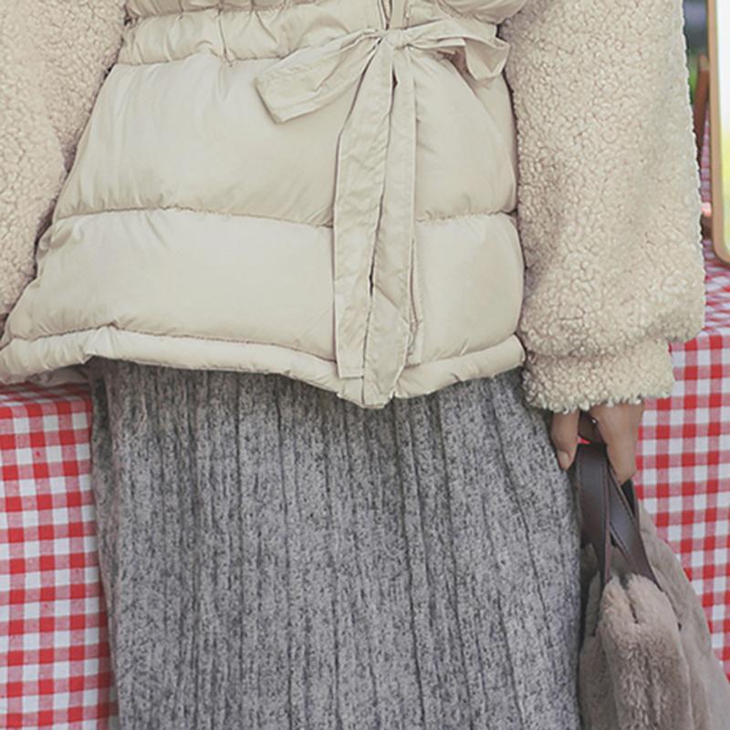 Изображение товара: Женское пальто из овечьей шерсти с лацканами, хлопковая плюшевая одежда с галстуком-бабочкой, Повседневная Свободная Толстая теплая верхняя одежда для студенток, зима
