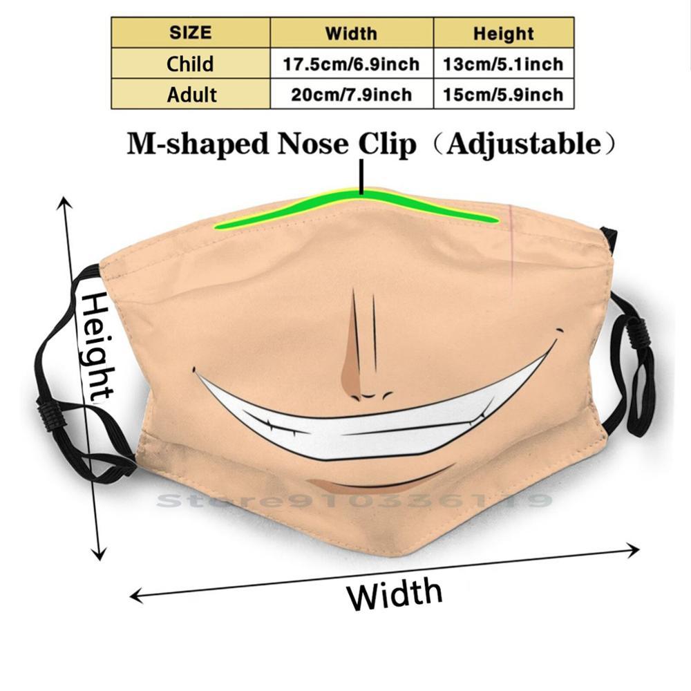 Изображение товара: Roronoa Зоро Улыбка Рот многоразовые рот маска для лица с фильтрами дети один кусок Аниме Манга Зоро Санджи нами Обезьяна D Луффи