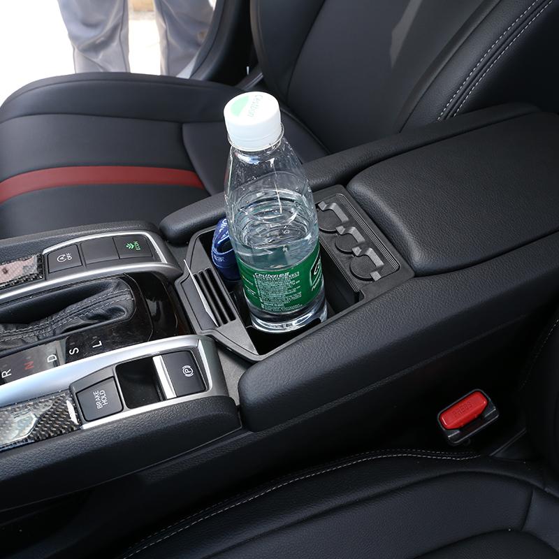 Изображение товара: Автомобильный держатель для стакана для воды, коробка для хранения, вставка и центральная консоль, органайзер, лоток для Honda Civic 2016-2018, аксессуары для интерьера