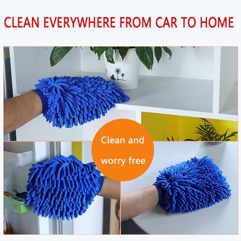 Изображение товара: Перчатки для чистки автомобиля, средство для мытья окон, из шенила, ультратонкое волокно, аксессуары для дома