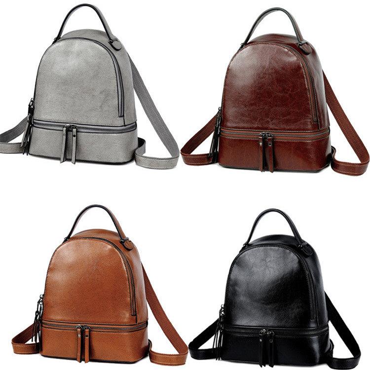 Изображение товара: Винтажный женский рюкзак QINRANGUIO, школьные рюкзаки для женщин, кожаный рюкзак для подростков, женская сумка через плечо