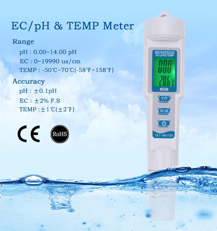 Изображение товара: TDS измеритель качества воды, тестер pH EC/pH и измеритель температуры TQ00135