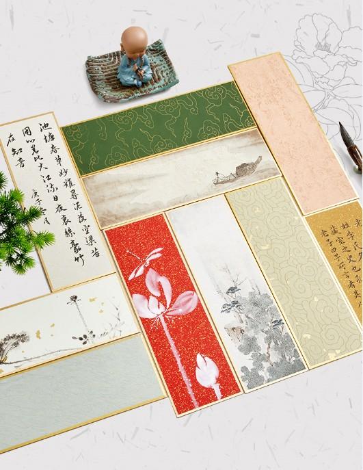 Изображение товара: Комплект из 2 предметов батик несколько Цвет пустой прямоугольник установки жесткого карты чернила китайской каллиграфии живопись Бесплатная установка