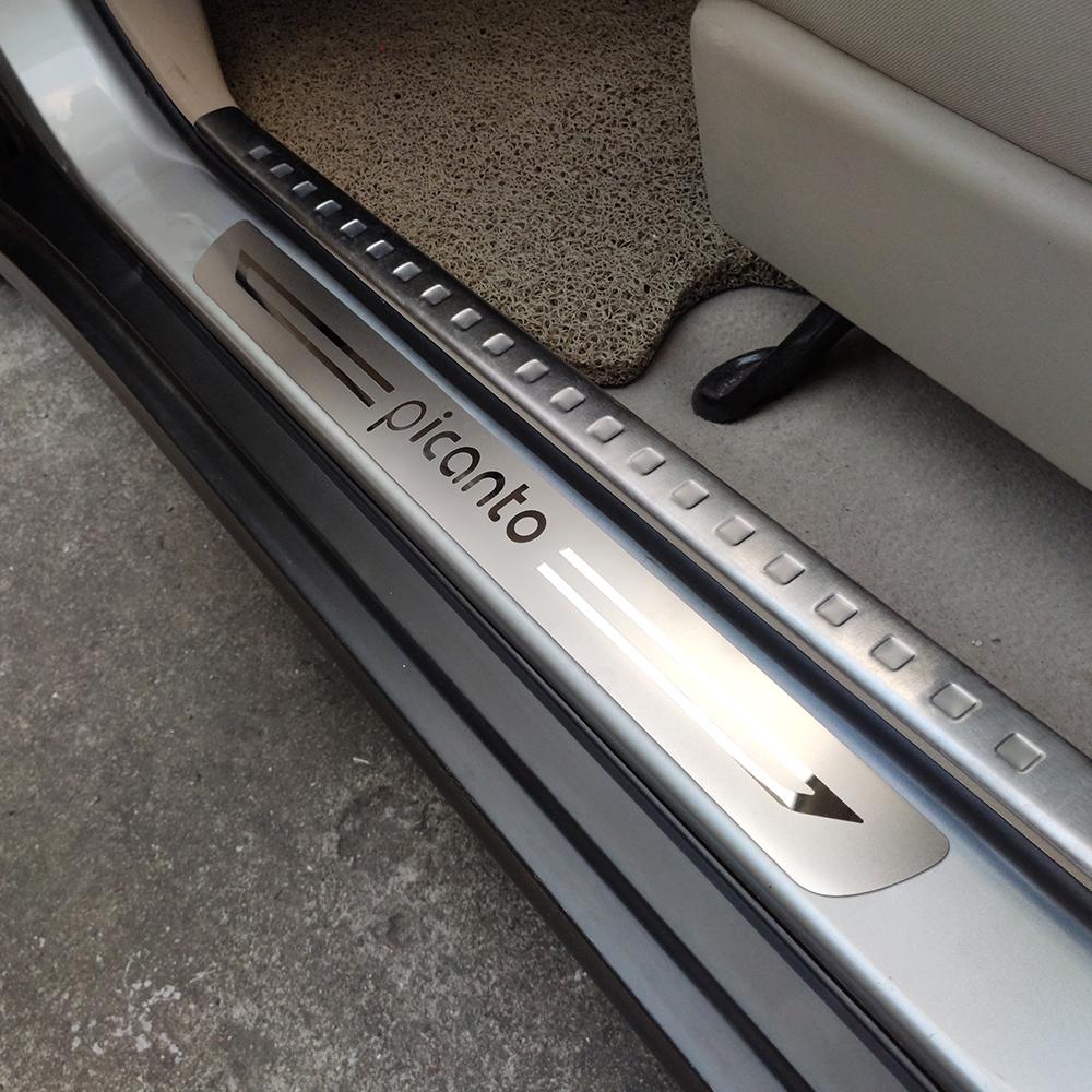 Изображение товара: Автомобильные аксессуары для Kia Picanto GT X Line, наклейка из нержавеющей стали для защиты порога, педалей 2021 2015 2016 2019 2018 2020