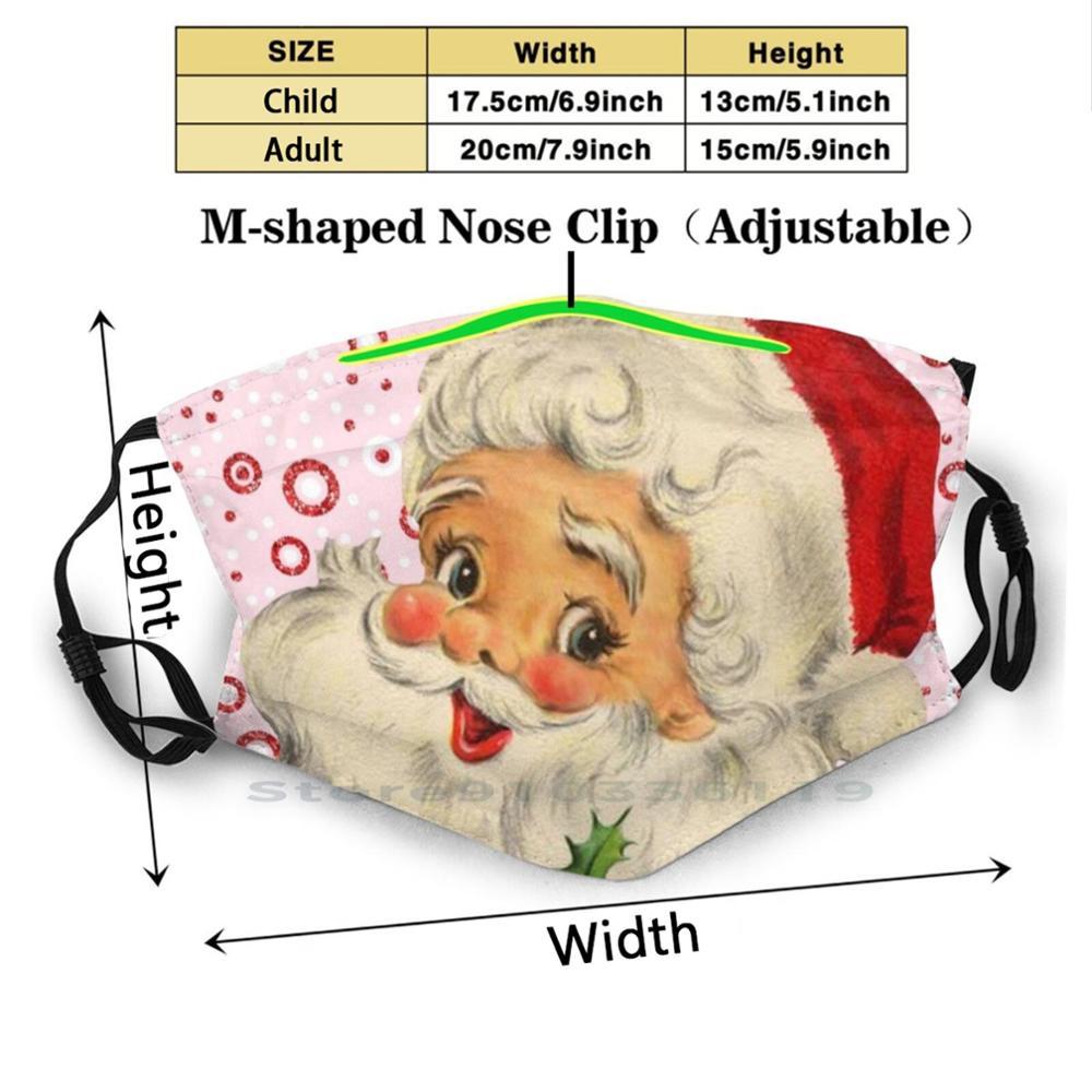 Изображение товара: Веселый танцы Рождество Санта-Клаус розового цвета перечной мяты фон для взрослых и детей моющиеся смешное лицо маска с фильтром Санта Клаус Ник Рождественский