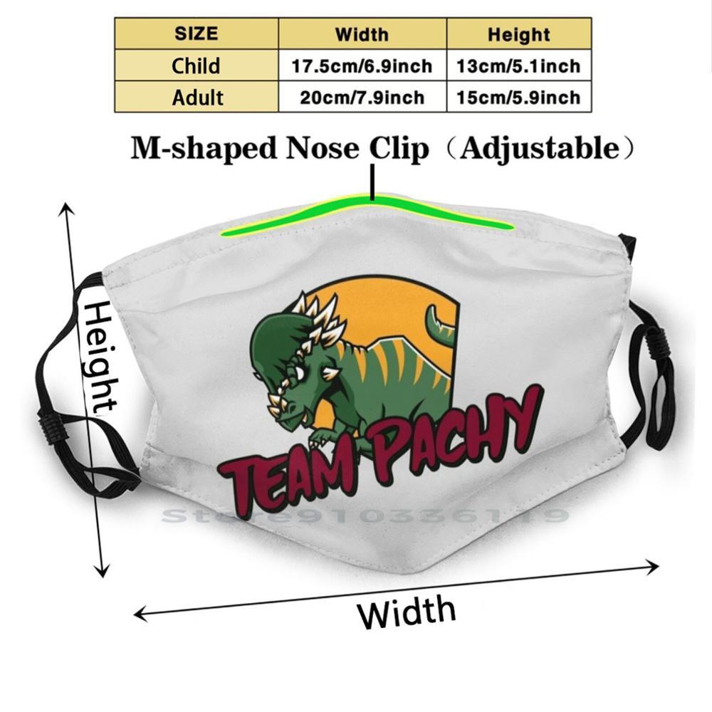 Изображение товара: Многоразовая маска Pm2.5 с принтом Team Pachy для детей, с фильтром Pachy, динозавр T, Рекс, Трицератопс, бронтозавр, Дино, Стегозавр