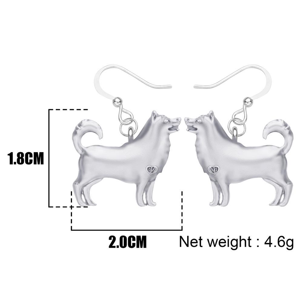 Изображение товара: WEVENI Металлические Античные позолоченные серьги с собаками Хаски милые животные Висячие ювелирные изделия для женщин детей девочек подарок на день рождения