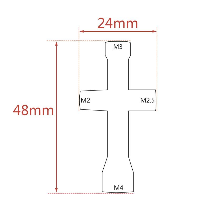 Изображение товара: E3D V6 сопло мини-гаечный ключ M2 M2.5 M3 M4 винтовая гайка шестигранный крестовой ключ муфта для обслуживания модель автомобильного колеса инструмент