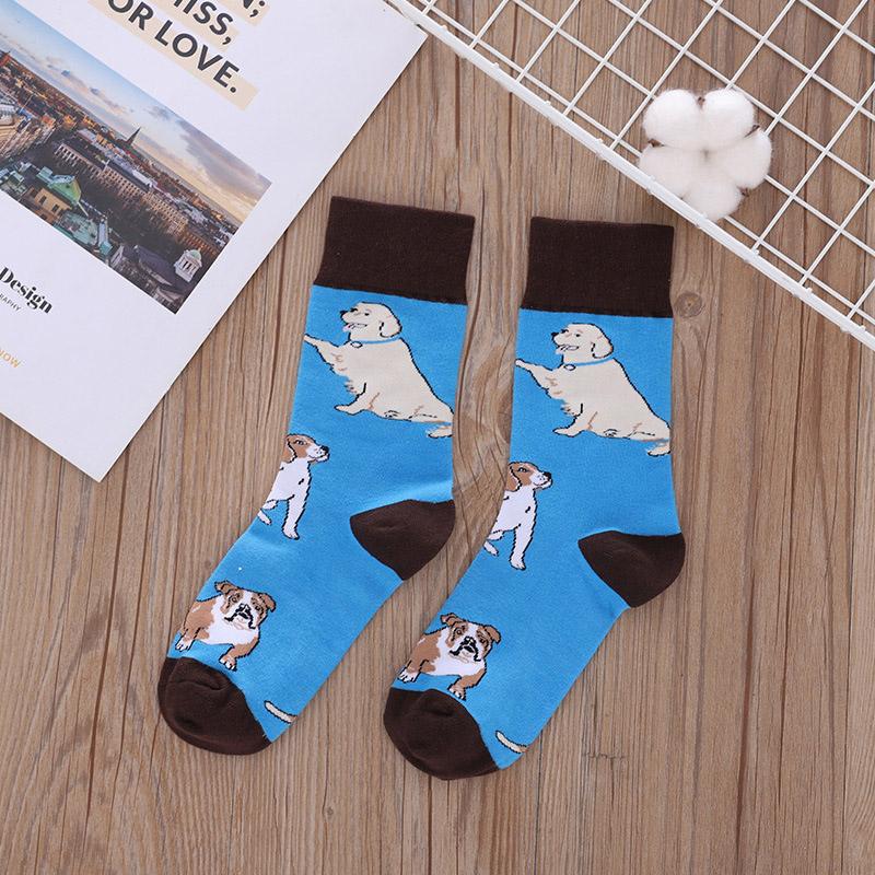 Изображение товара: [Cospacool] женские забавные носки в Корейском стиле; Милые хлопковые носки с рисунком собаки; Жаккардовые носки в стиле Харадзюку; Skarpetki Calcetines Mujer