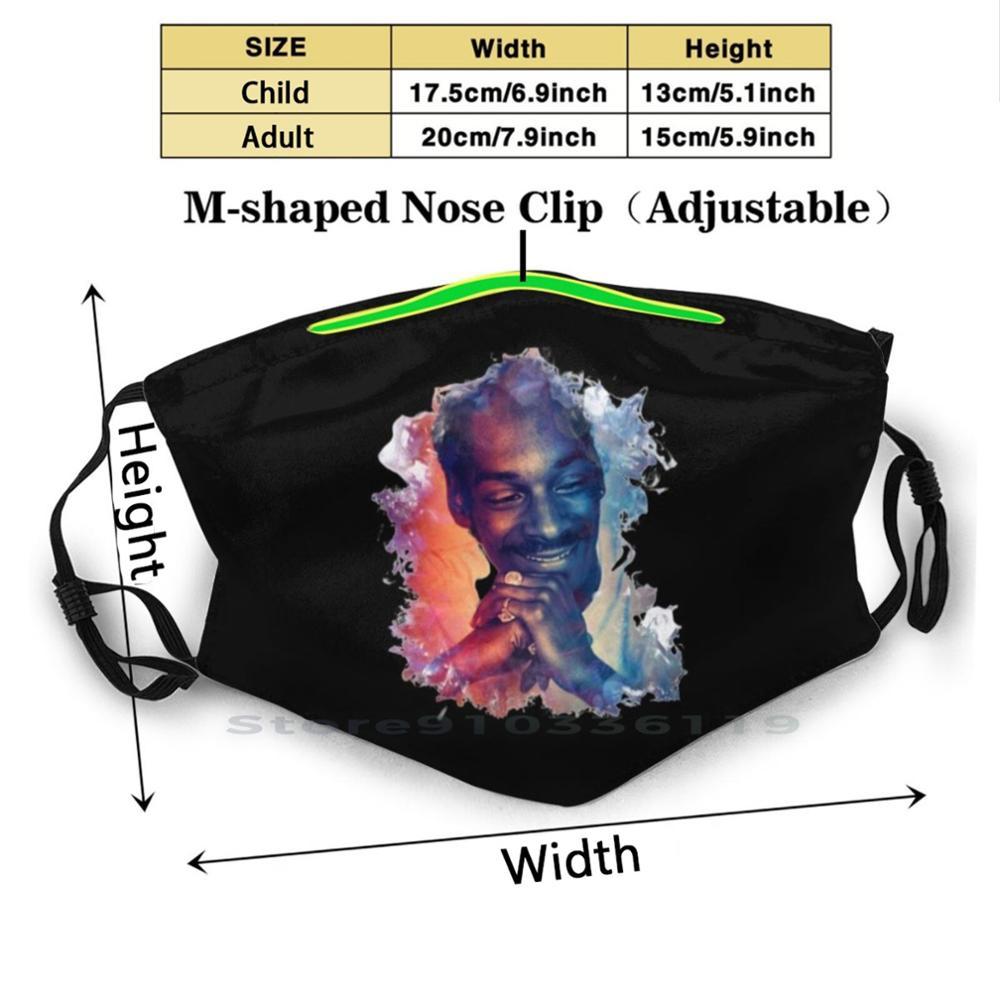 Изображение товара: Маска для рта Sn00P.Dogg Sn00P.Dogg многоразовая с фильтром Pm2.5, детская маска для рта Sn00P Dogg Rap Hip Hop Dr Dre Rapper Dogg Weed Dog Hiphop