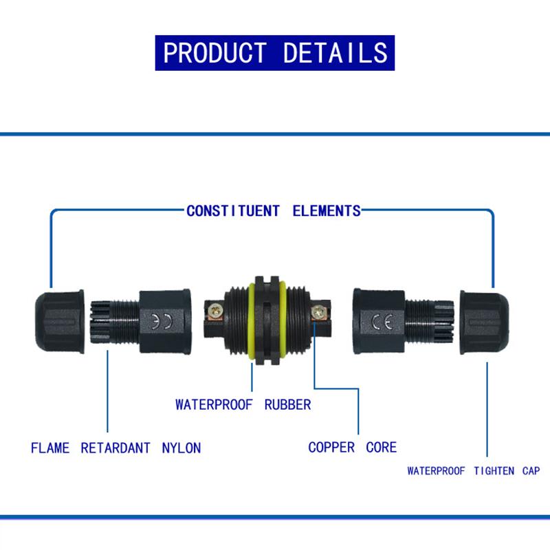 Изображение товара: M20 Водонепроницаемый кабельный разъем 2 3 4pin IP68 море светодиодный огнестойкая распределительная коробка для 4,5-10 мм провода электрического соединителя для светодиодный