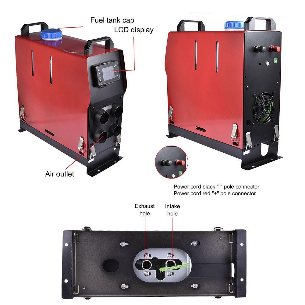 Изображение товара: 8000W 12V 24V дизельный Обогреватель низкая Шум ЖК-дисплей Дисплей все в одном автомобильный обогреватель дизельного топлива вспомогательный стояночный отопитель дистанционного Управление