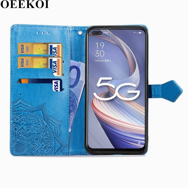Изображение товара: OEEKOL Datura Flower Flip Cover PU Leather Wallet Case for OPPO A92S