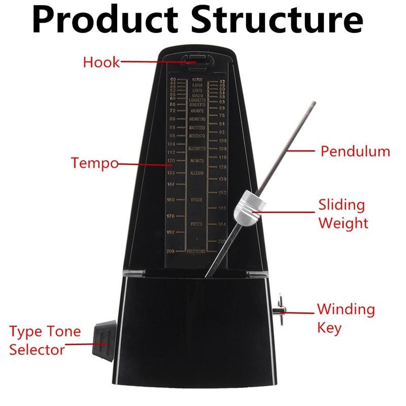 Изображение товара: Механический метроном в стиле ретро, маятник под старину, деревянный маятник для универсального пианино, гитары, скрипки, музыкальный инструмент
