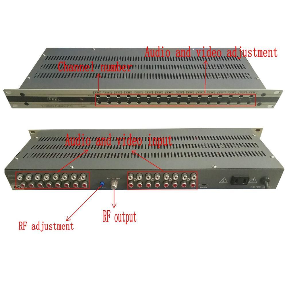 Изображение товара: 16-канальный аналоговый модулятор, AV аудио и видео радиочастотный сигнал, отельное Кабельное ТВ переднее оборудование