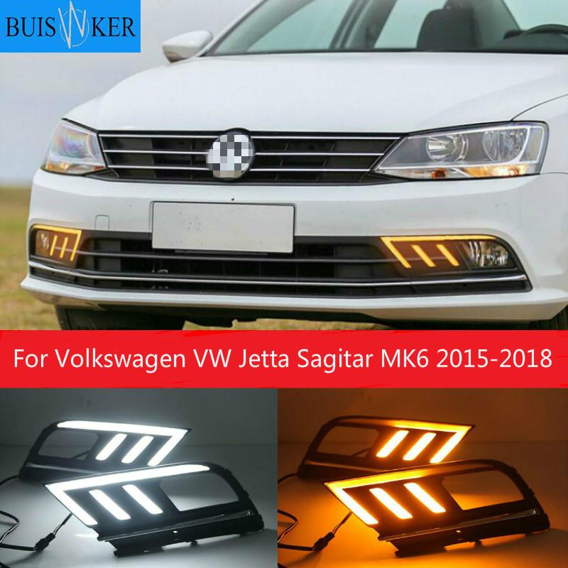 Изображение товара: Для Volkswagen VW Jetta Sagitar MK6 2015-2018 Тюнинг автомобилей дальнего света светодиодный DRL Дневной светильник