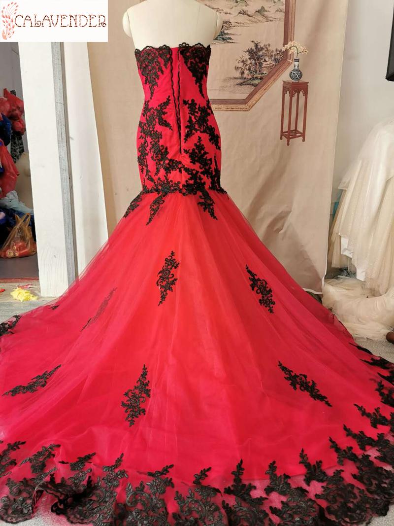 Изображение товара: Реальные изображения, черные и бордовые свадебные платья, женское свадебное платье с простым шлейфом, свадебное платье