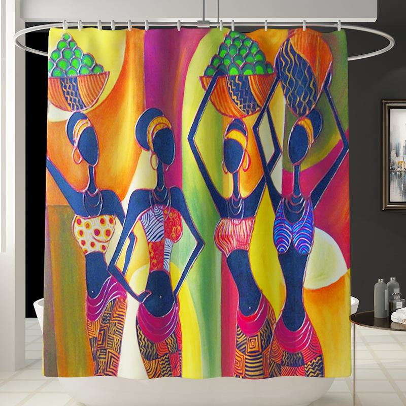 Изображение товара: Набор фланелевых ковриков для ванной в европейском стиле, водонепроницаемые занавески для душа, нескользящий коврик для ног, коврики для ванной