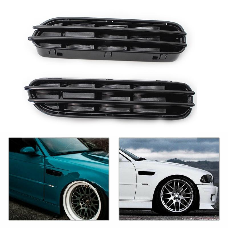 Изображение товара: 2 шт. M5 боковое крыло вентиляционные отверстия решетка гриль для-BMW E60/E61 E39 M5 глянцевый черный