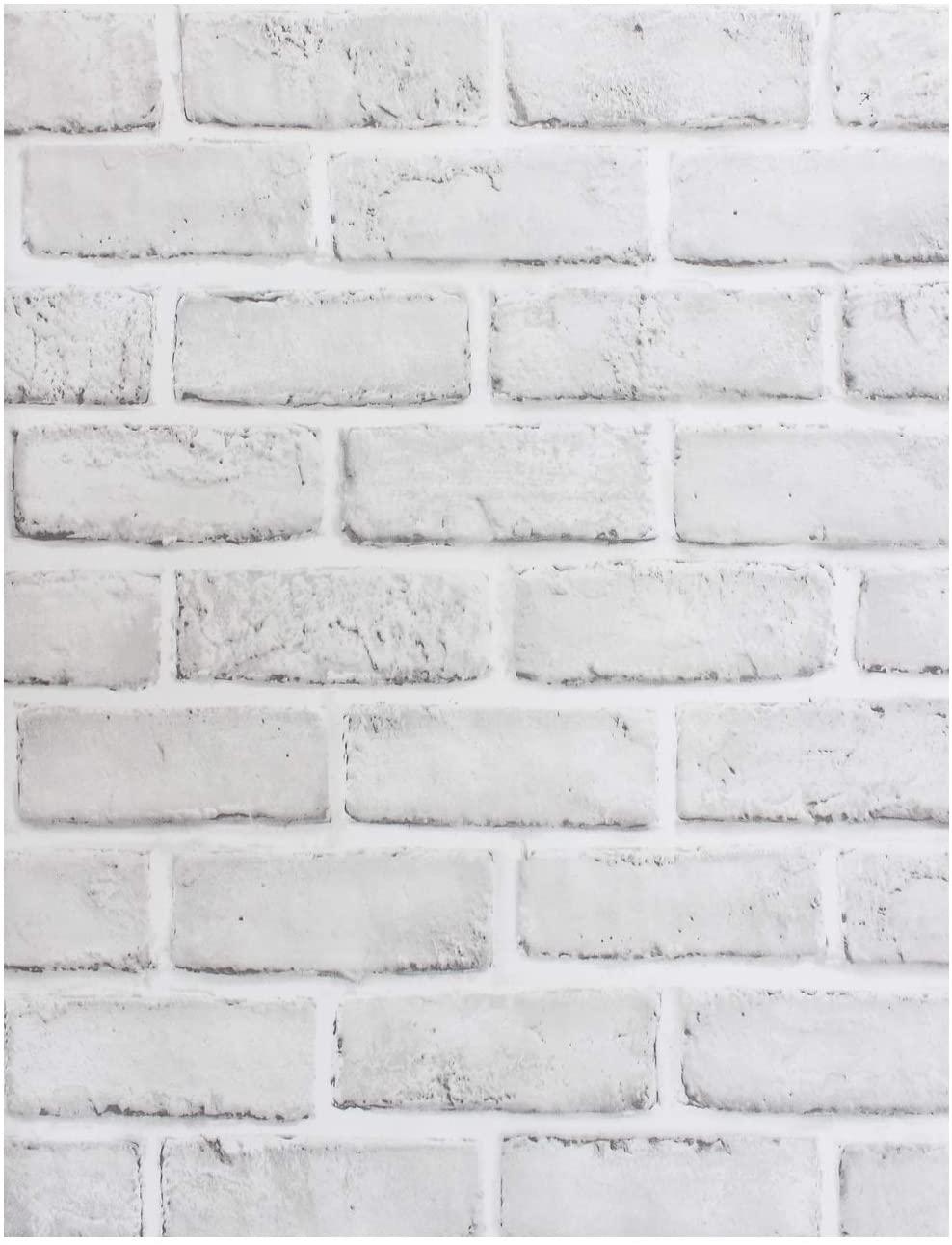 Изображение товара: Самоклеящаяся бумага HaoHome для стен из искусственного кирпича, цвет белый/серый, декоративные обои для ванной