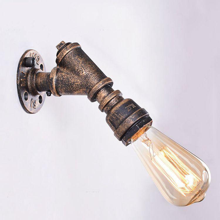 Изображение товара: Креативная настенная лампа в европейском стиле для водопроводной трубы, персонализированный светильник в американском стиле для коридора, настенный светильник В индустриальном стиле
