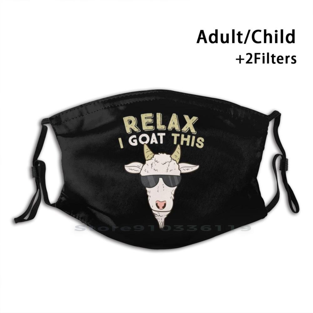 Изображение товара: Расслабляющая забавная футболка с козой, многоразовая маска для лица с фильтрами для детей, козла, козла, животное, любимая, забавная, милая
