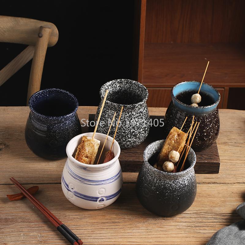 Изображение товара: Креативная посуда для ресторана, посуда, миска, чаша, холодные шампуры, керамическая бочка, чашка в японском этническом стиле, характерная чаша