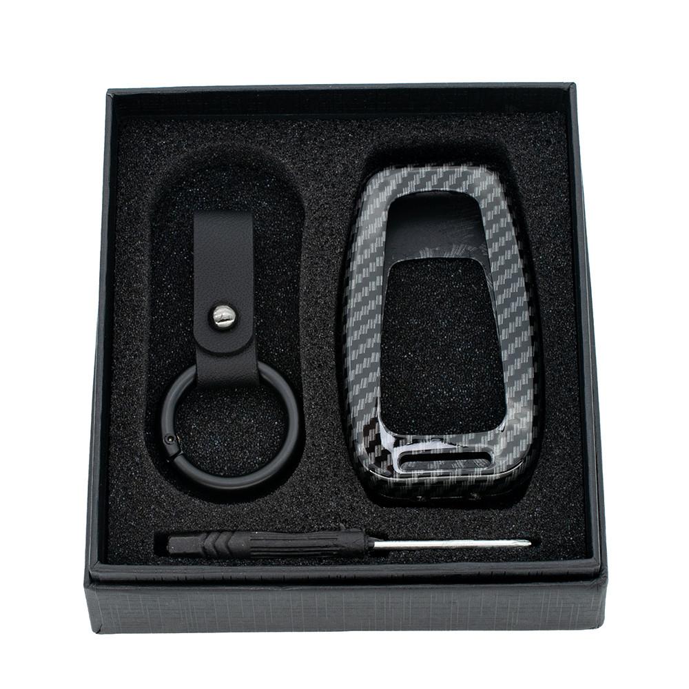 Изображение товара: Чехол для ключей из углеродного волокна с кнопками 2/3/4 для Toyota Camry RAV4 Corolla CHR Prado Prius защитный чехол