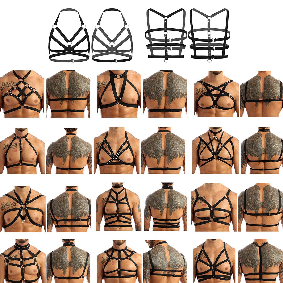 Изображение товара: Mens Exotic Tanks Sissy Clubwear Body Chest Harness Belt Nightclub well-muscled Bondage Fashion Punk Moto Sexy Costumes Vest