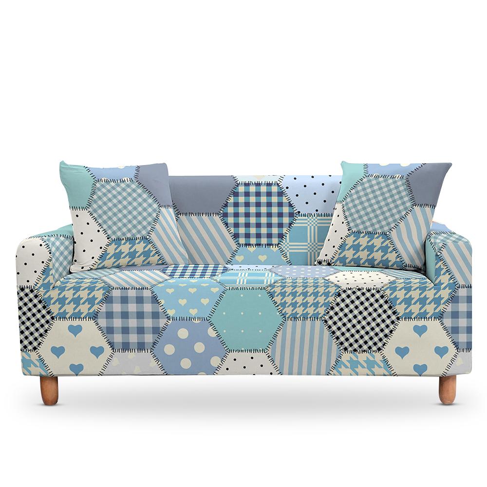 Изображение товара: Эластичные геометрические чехлы на диван, эластичный чехол из спандекса для гостиной, растягивающиеся Чехлы для дивана