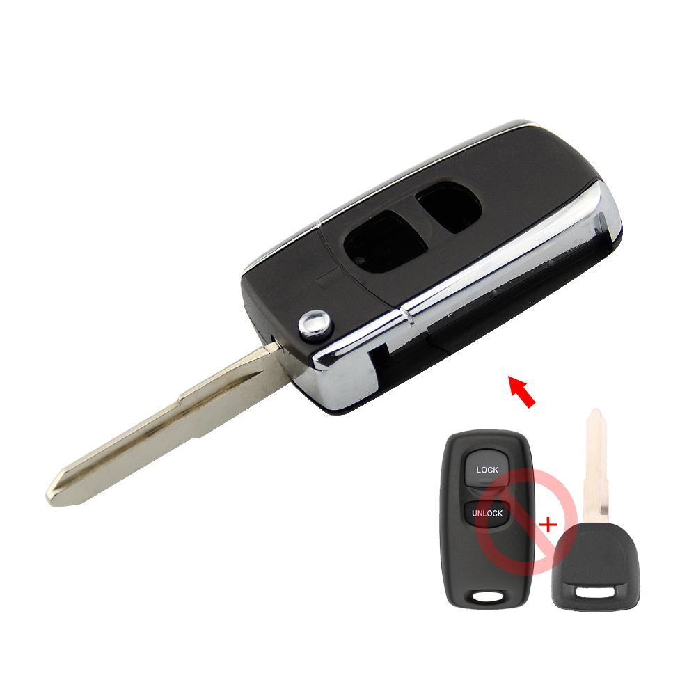 Изображение товара: OkeyTech Замена модифицированный дистанционный ключ 2 кнопки для автомобильного ключа для Mazda 2 3 6 323 626 складной Flid ключа чехол Fob Управление ключ чехол