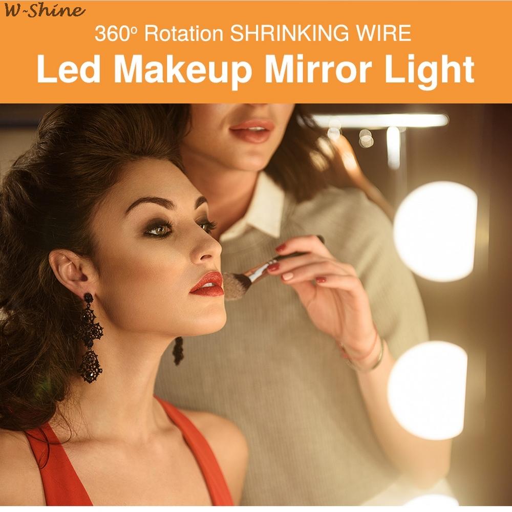 Изображение товара: Комплект ламп для зеркала для макияжа, 10 светодисветодиодный, USB-гирлянсветильник с регулируемой яркостью, косметисветильник освещение с управлением касаниями, лампа для зеркал для туалетного столика