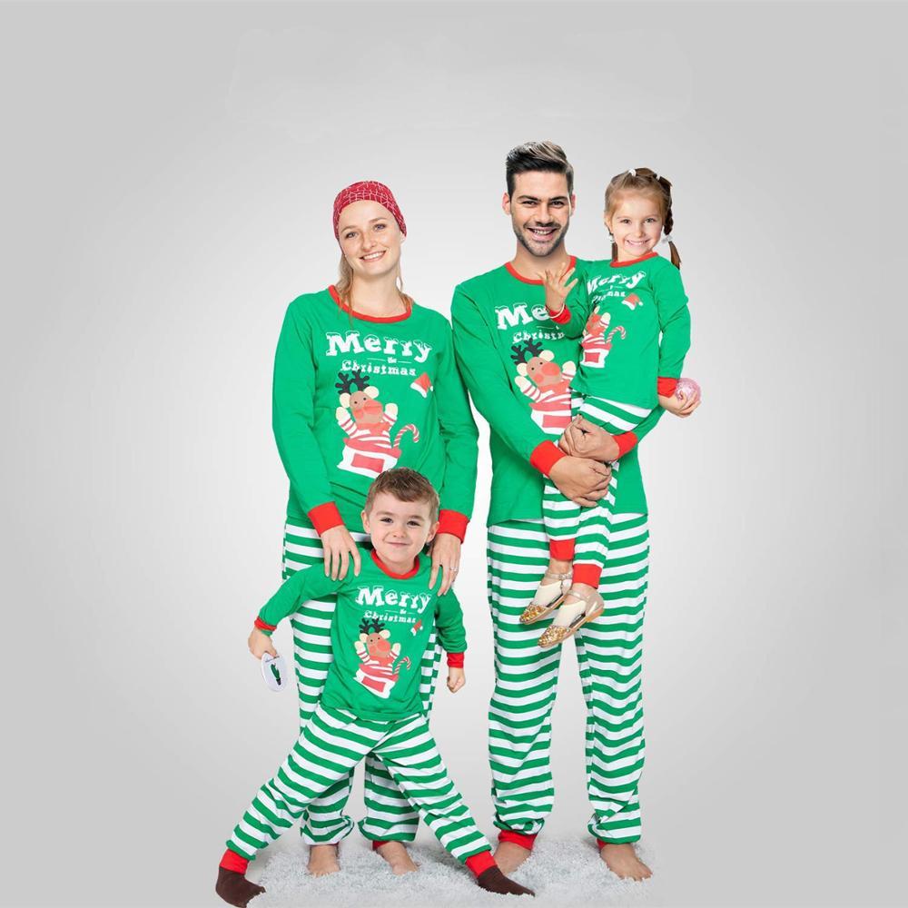 Изображение товара: Семейные комплекты пижам TUONXYE в виде рождественского оленя для родителей и детей, модные рождественские костюмы для нового года