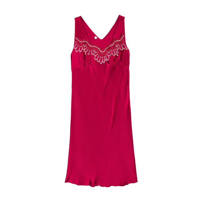 Изображение товара: Женская пикантная ночная рубашка, атласная ночная рубашка, шелковая одежда для сна, рубашки для сна без рукавов, розовая ночная рубашка, ночная одежда больших размеров, платье, платье, ночная рубашка