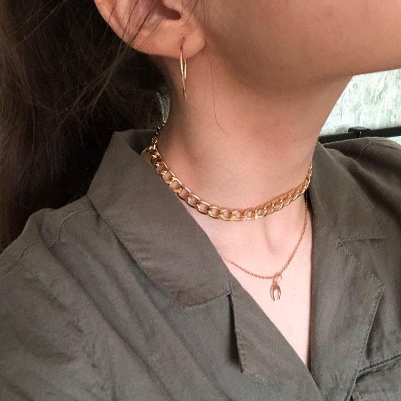 Изображение товара: Ожерелья HebeDeer в форме сердца, ювелирные изделия для влюбленных, простые модные ожерелья серебряного цвета для девушек, модное ожерелье, цепочка для женщин, колье в стиле Kpop