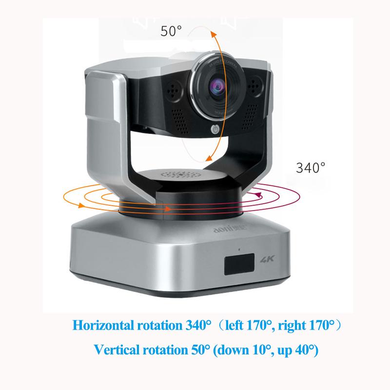 Изображение товара: Веб-камера Aoni 4K HD, камера для конференций с микрофоном, углом поворота 5-кратным зумом, пультом дистанционного управления, для дома и офиса