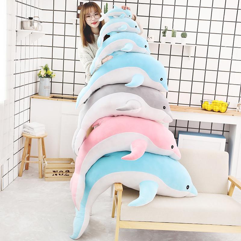 Изображение товара: Милый Дельфин большого размера, плюшевые игрушки, милая мягкая подушка-животное, куклы для детей, подушка для сна для девочек, подарок