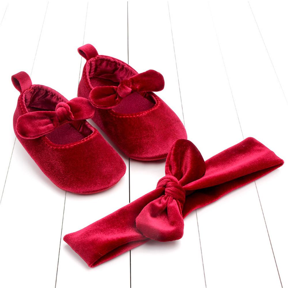 Изображение товара: Spring Autumn Cotton Flats Infant Baby Shoes + Headdress Flower Set Toddler Boy Girl First Walkers for Kids 0-12 Months