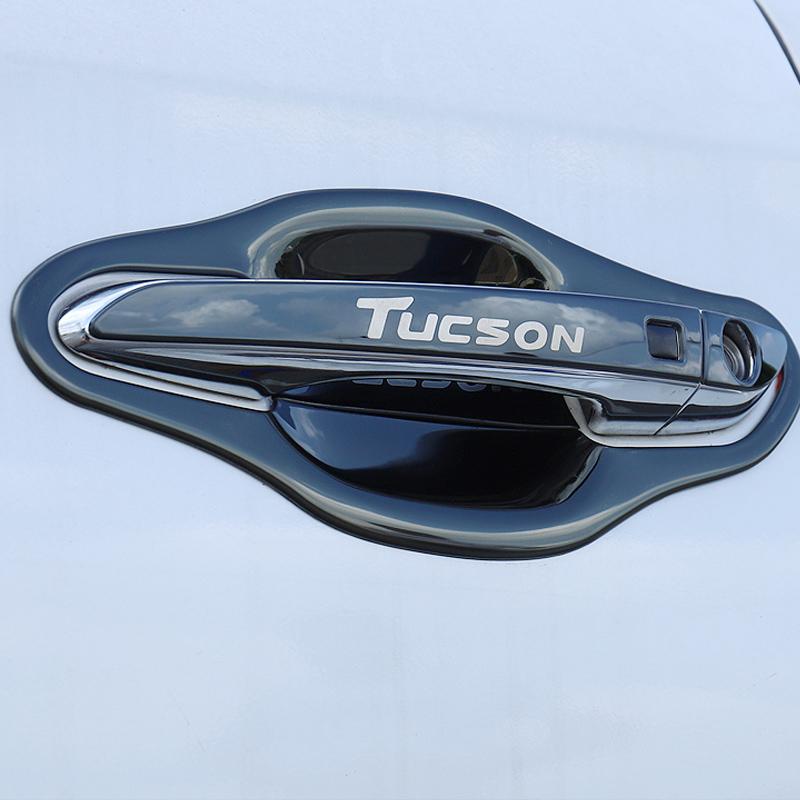 Изображение товара: Нержавеющая сталь автомобильная ручка двери Чаша отделка полоски стикер для Hyundai Tucson 2015-2020 дверные ручки патч, аксессуары