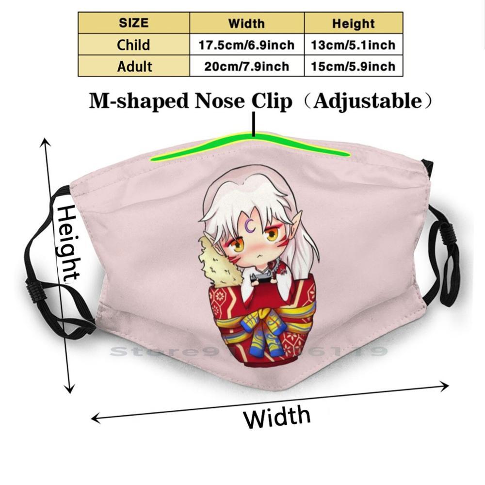Изображение товара: Sesshomaru Chibi - Inuyasha дизайнерский Пылезащитный фильтр смываемая маска для лица детские животные кавайная чашка милый аниме мультфильм Boba Bubble