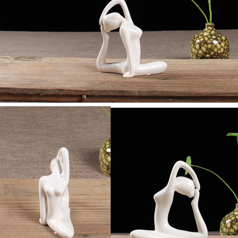Изображение товара: Абстрактное искусство, керамическая статуэтка для йоги, фарфоровая статуэтка для йоги, женская статуэтка, домашний декор для йоги, студия, Украшение #4