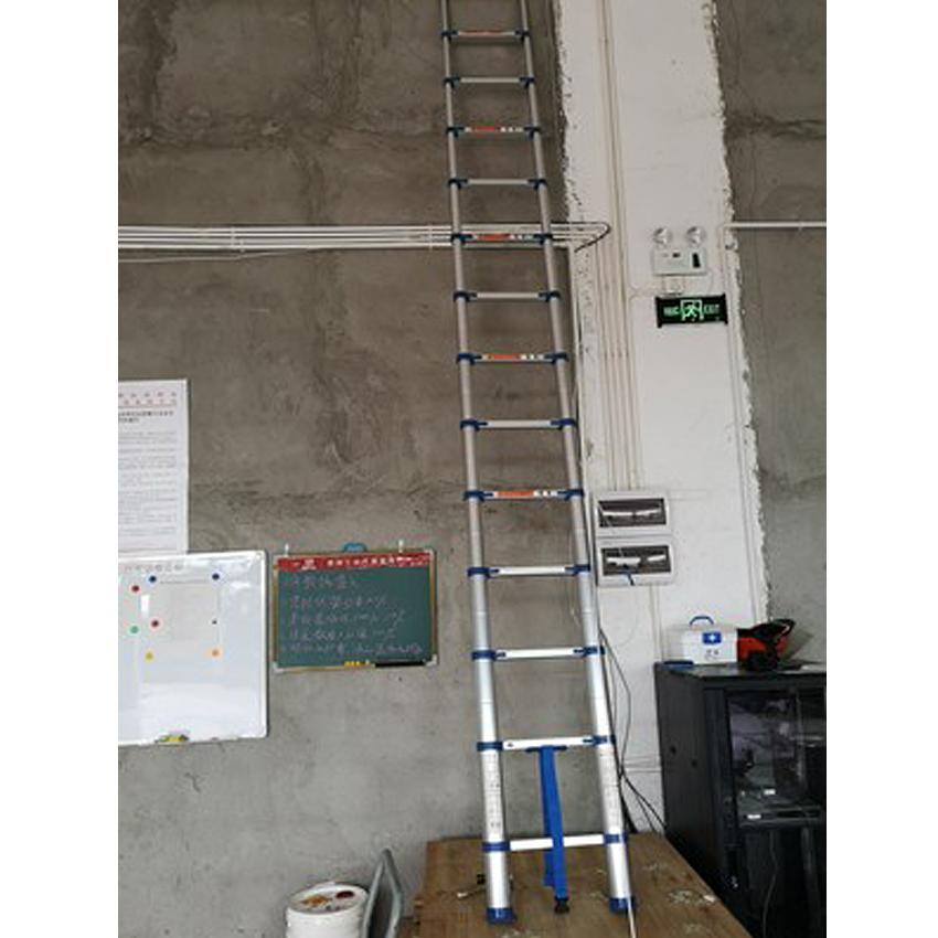 Изображение товара: Переносная Бытовая раздвижная лестница JJS511, утолщенная, из алюминиевого сплава, односторонняя, прямая, 4,15 м, 14-ступенчатая, телескопическая лестница