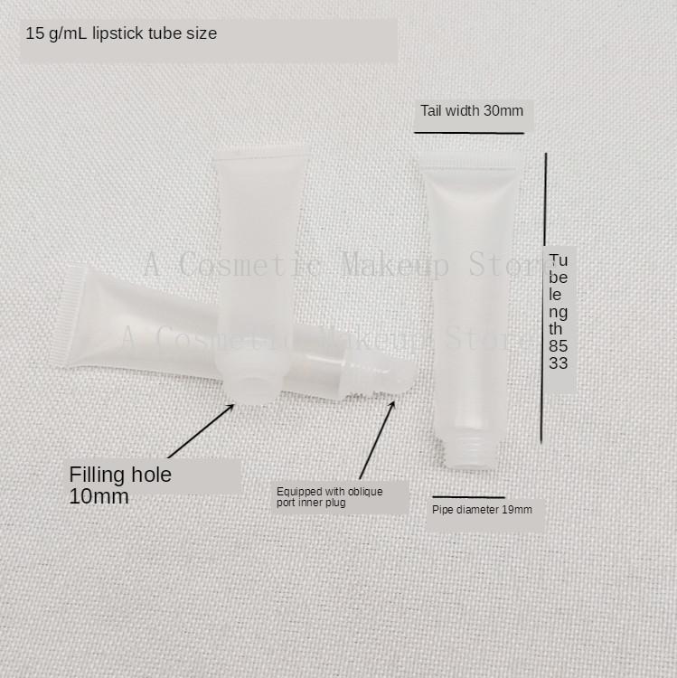 Изображение товара: 50 шт., 10 мл, 15 мл, 20 мл, пустая трубка для помады, мягкий шланг для бальзама для губ, косметический отжим, подрозлив, прозрачный пластиковый контейнер для блеска для губ