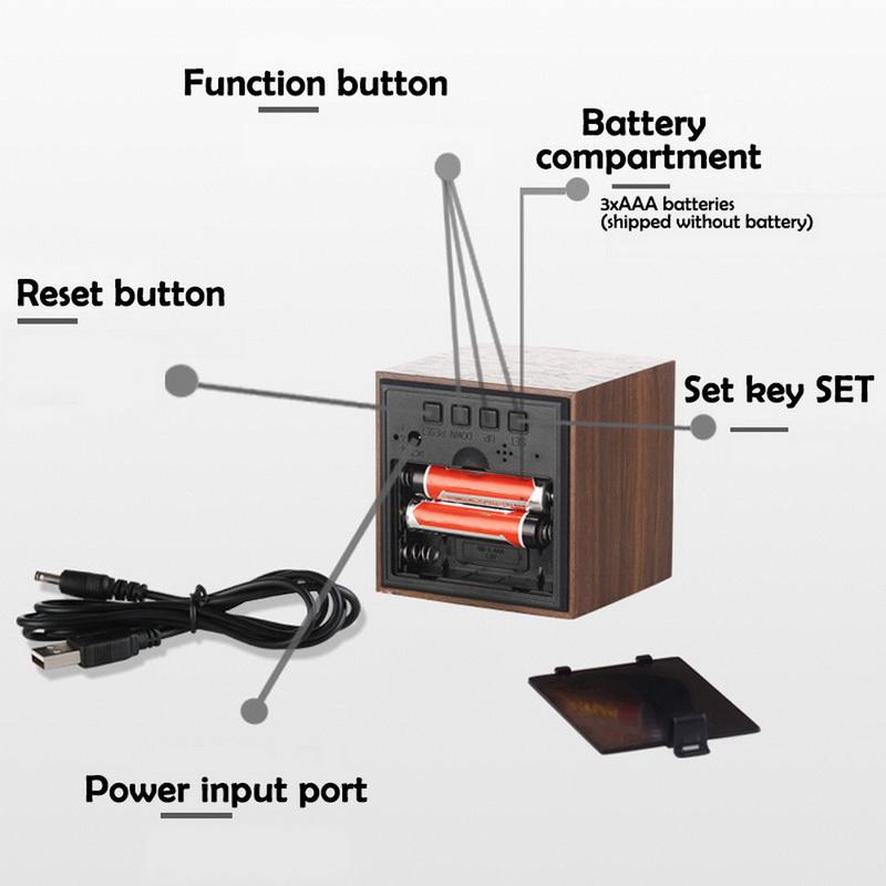 Изображение товара: Креативные Многофункциональные цифровые СВЕТОДИОДНЫЕ Деревянные электронные часы, мини-будильник, Голосовая активация, умный дом, украшение для рабочего стола, офис