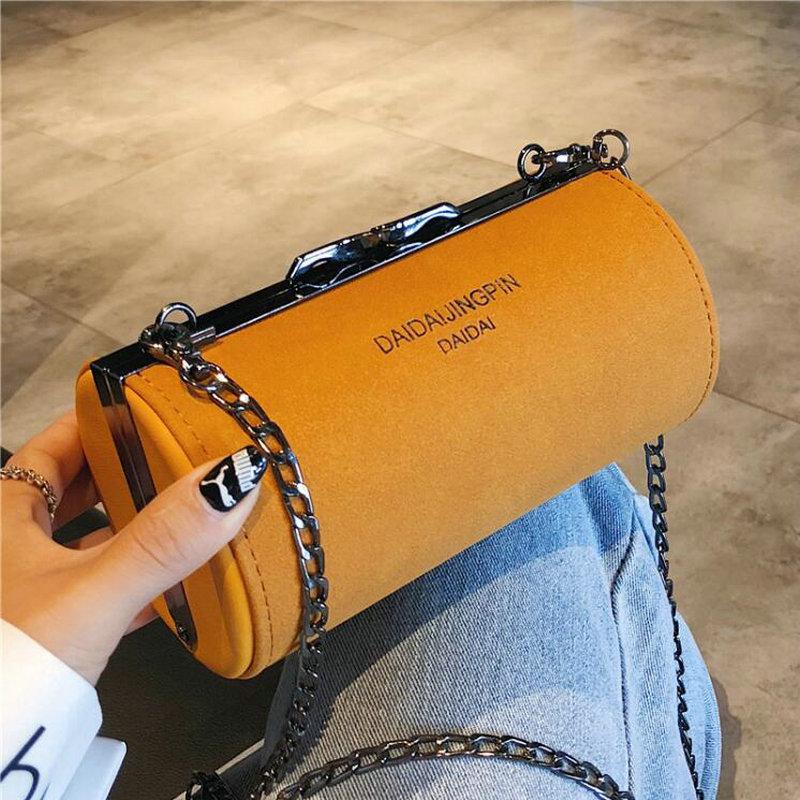 Изображение товара: Женский дизайнерский замшевый кошелек в стиле ретро, маленькая сумка-мессенджер на цепочке через плечо, 996