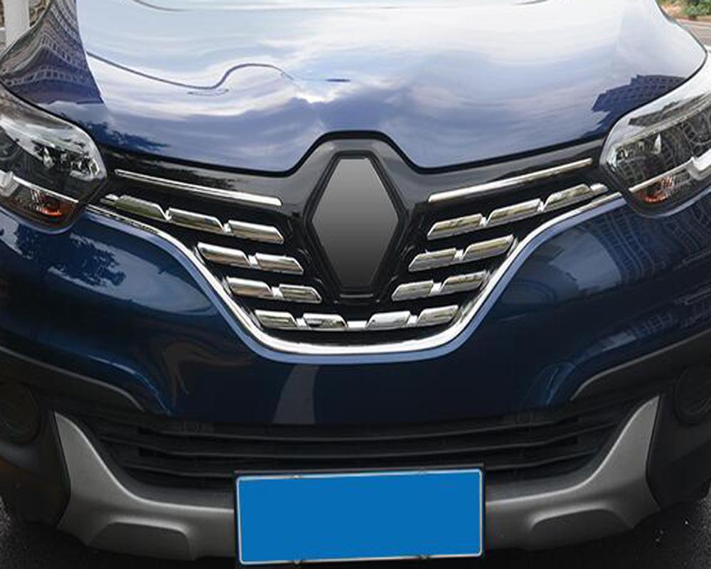 Изображение товара: Для Renault Kadjar 2016 2017 2018 2019 ABS хромированный передний Центр решетка радиатора в сборе вокруг автомобиля Наклейка аксессуары