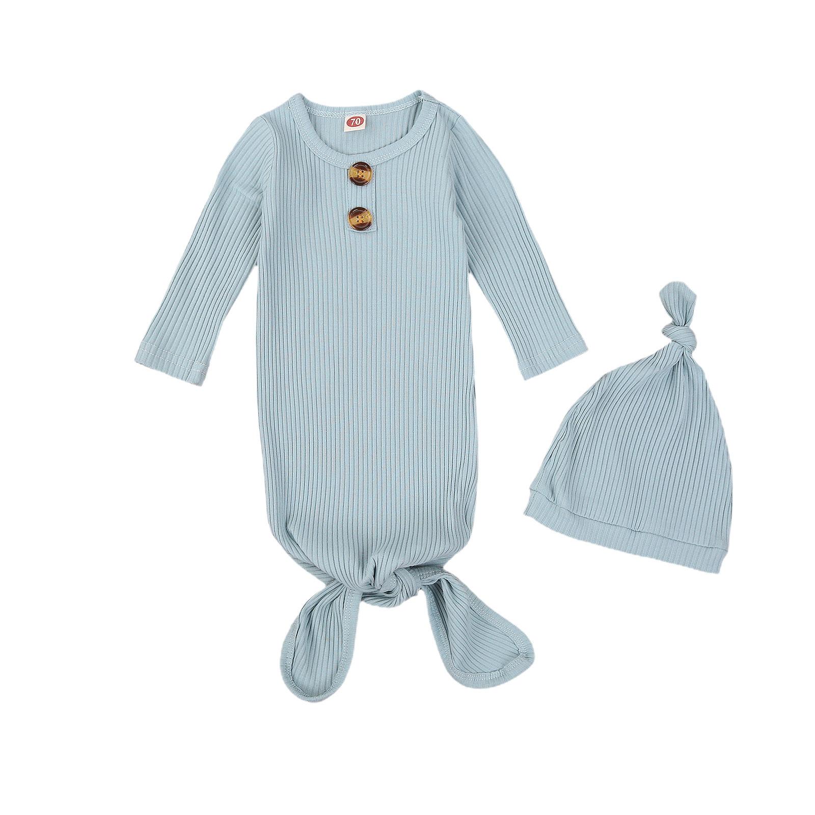 Изображение товара: Новинка 2020 года; Модное однотонное детское стеганое одеяло и шапочка с длинными рукавами; Комфортный спальный мешок и шапочка для новорожденных