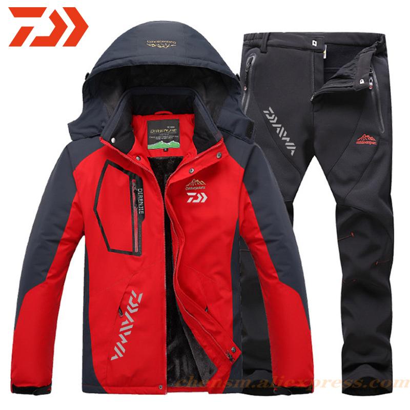 Изображение товара: Daiwa Clothing for Fishing Jacket Waterproof Windproof Warm Thick Pants Fishing Shirt Sports Fishing Suit Winter Fishing Wear